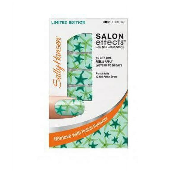 Sally Hansen Salon Effects Real Nail Polish Strips Limited Edition, 018 Plenty of Fish, 12 Count