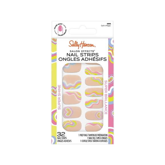 Sally Hansen Salon Effects Super Shine Nail Strips, Call It Magic, 32pcs