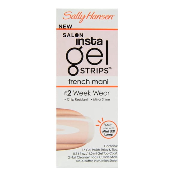 Sally Hansen Salon Insta Gel Strips Kit French Mani 480 Ballet Parfait, 1.0 KIT