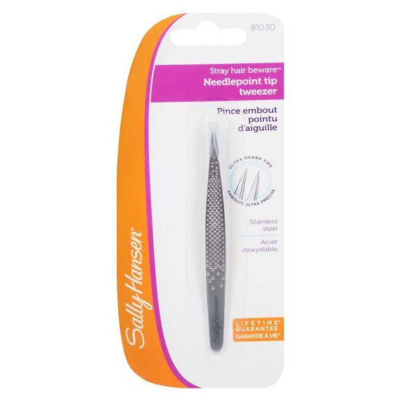 Sally Hansen Stray Hair Beware - Needlepoint Tip Tweezer with Safety Cap 1.0 ea Pack of 2