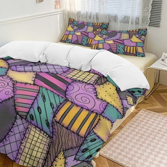 Sally Patchwork Set Duvet Cover Bedding Set Duvet Cover Polyester Quilt Cover for Full Size