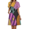 thumbnail image 1 of Sally Ragdoll Dress Fashion Beach Short Sleeve Dresses Female Party Printed Sundress, 1 of 7