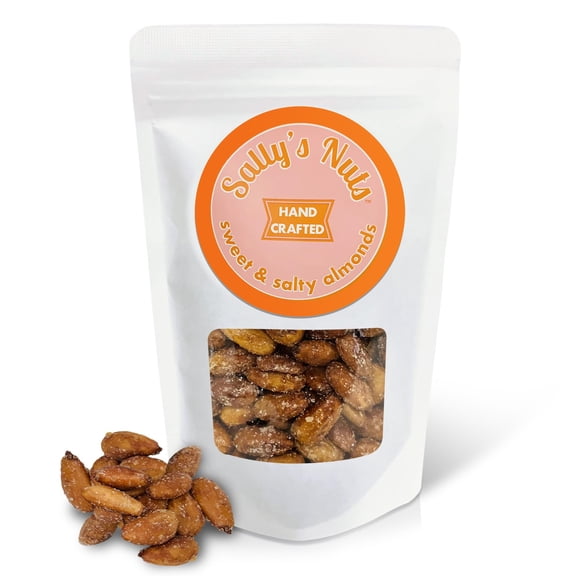 Sally's Nuts - Premium Hand Crafted Sweet & Salty Nuts - Vegan, Gluten Free, Preservative Free, Certified Kosher Hand Made in Small Batches (16oz, Almond)