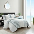 thumbnail image 1 of Salma 3 Piece Cotton Duvet Cover Set Clip Jacquard Striped, 1 of 8