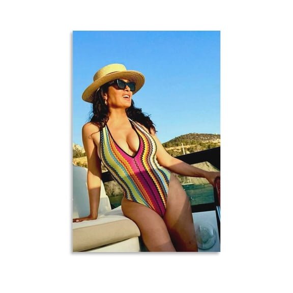 Salma Hayek Hot Girl Sexy Poster (42) Artworks Canvas Poster Room Aesthetic Wall Art Prints Home Modern Decor Gifts 16x24inch(40x60cm)
