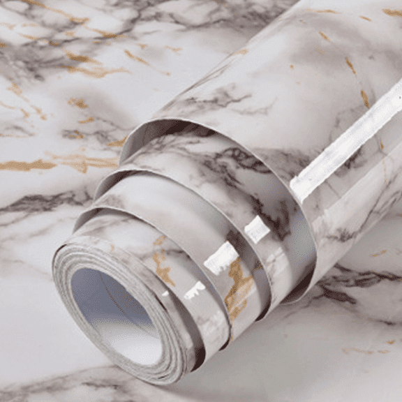 Salmenta 15.7''x118'' Marble Contact Paper Peel and Stick Countertops for Kitchen Countertop Contact Paper Waterproof
