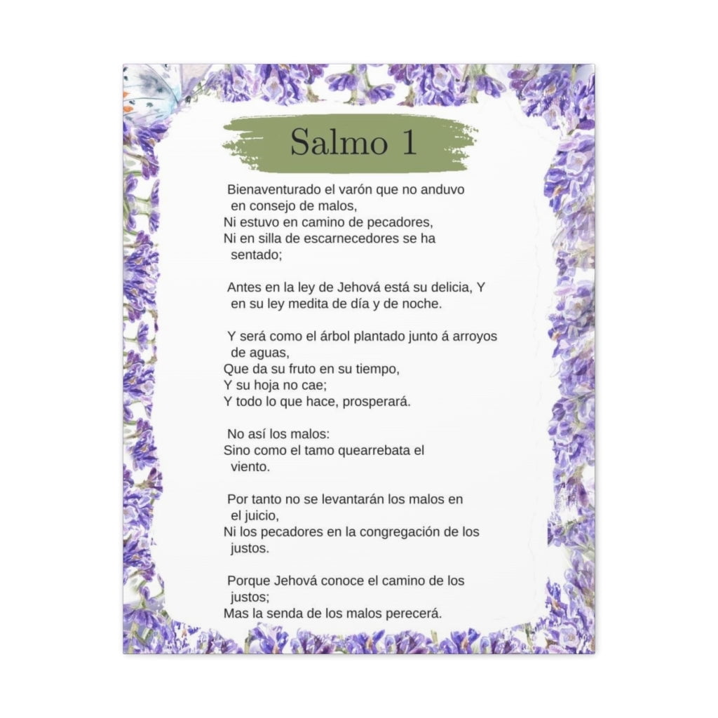 Salmo 1 Capítulo Biblia Arte Flores Psalm 1 in Spanish Ready to Hang ...