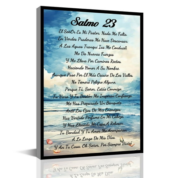 Salmo 23 En Español Para Pared Wall Decor, Psalm 23 Wall Art, Ocean Decoration Cuadros Cristianos Para Pared En Español, Home Living Room Bedroom Bathroom Office Decor