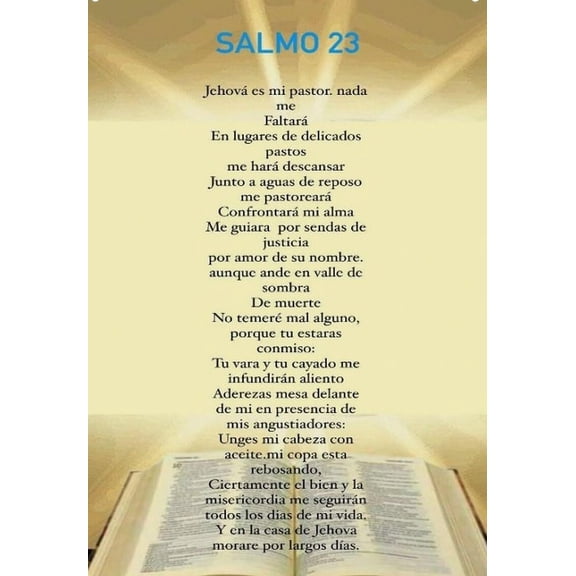 Salmo 23 Spanish Bible Verse Spanish Psalm 23 Art Poster Suitable For Home, Living Room, Bedroom, Office, Cafe And Bar Decoration poster