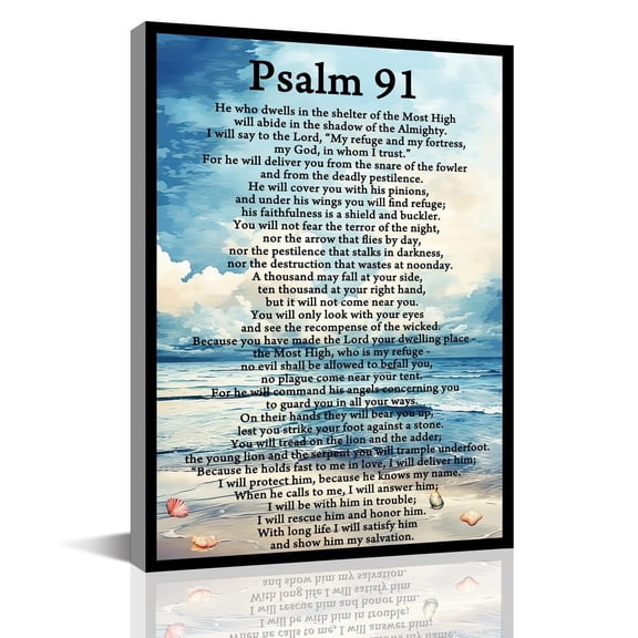 Salmo 91 En Español Para Pared Cuadros Cristianos Para Pared En Español, Psalm 91 Wall Art, Decoraciones Para Cuartos Wall Decor Ocean Decoration Home Office Decor Gift
