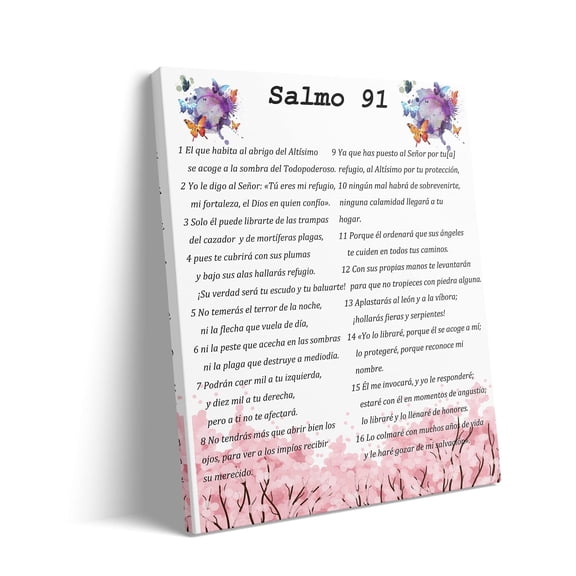 Salmo 91 En Español Para Pared, Psalm 91 Wall Art, Cuadros Cristianos Para Pared En Español, Christian Wall Decor In Spanish, Decoraciones Para Cuartos