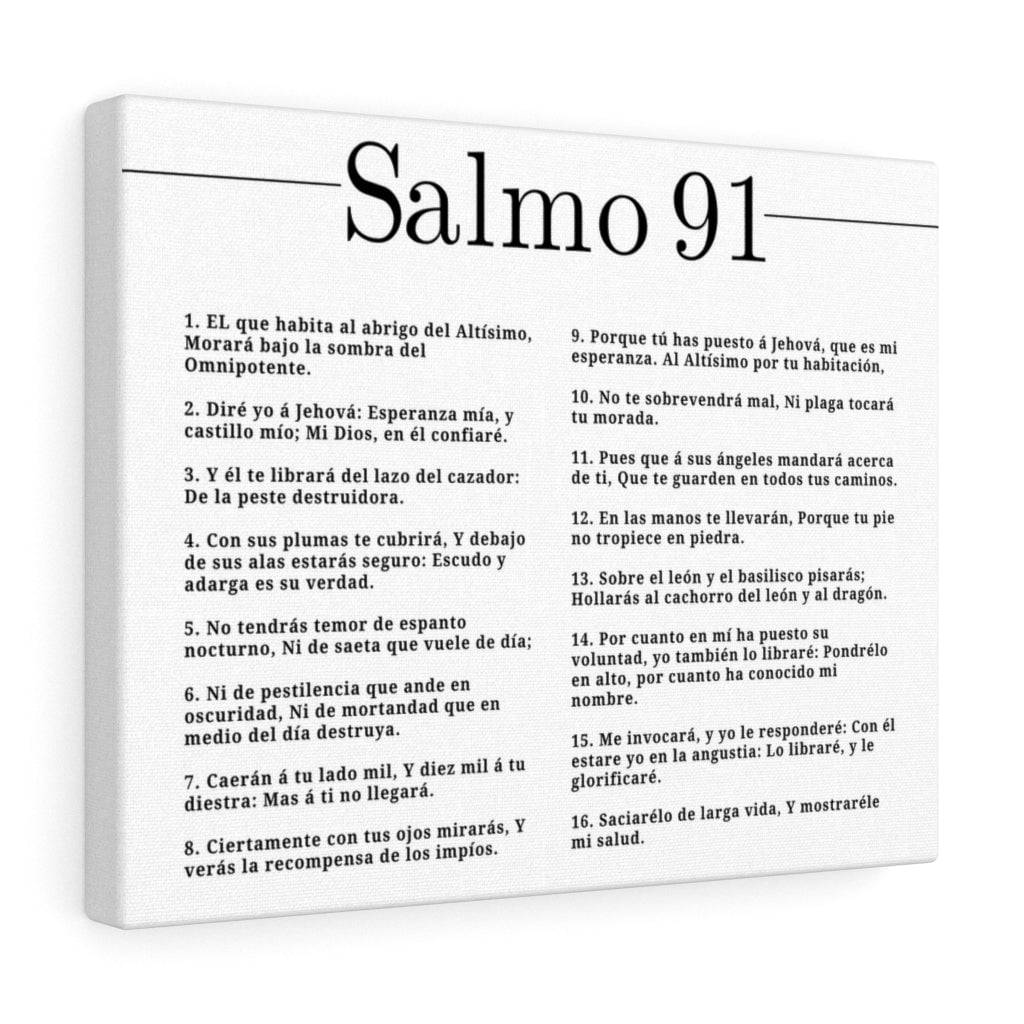 Salmo 91 Impresion De Arte Crist en Blanco Spanish Ready to Hang Bible  Canvas U