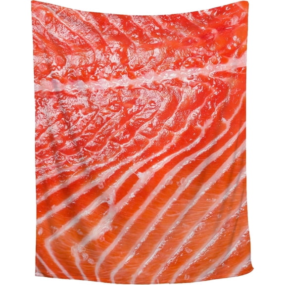 Salmon Blanket Lovers Gift for Girls Boys Super Soft Flannel Blanket for Sofa Couch Bed Plush Warm Cozy Bed Quilts Home Decor for All Seasons 50x60 for ThrowTravel