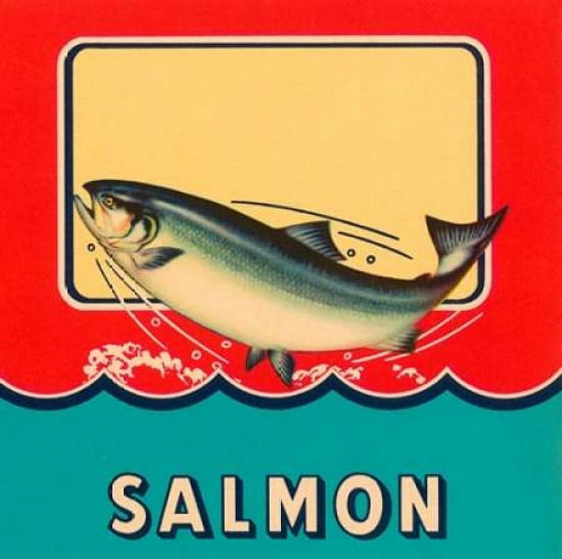 Salmon Canvas Art - Retrolabel (24 x 24)