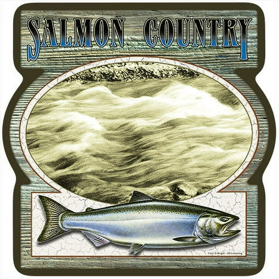 Salmon Country Novelty Sign | Indoor/Outdoor | Funny Home Décor for Garages, Living Rooms, Bedroom, Offices | SignMission personalized gift Wall Plaque Decoration