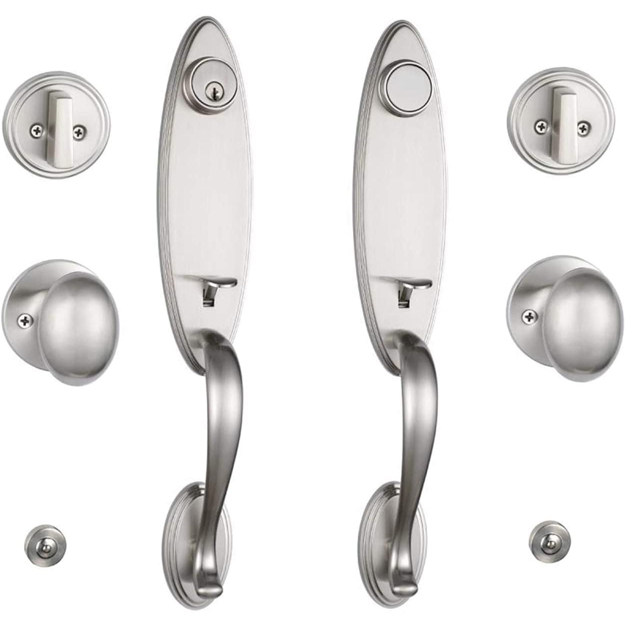 Salmon Double Door Handleset Side Door and Back Door Exterior Full