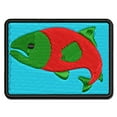thumbnail image 1 of Salmon Fish Applique Multi-Color Embroidered Iron-On Patch - 2.0 Inch Mini, 1 of 5