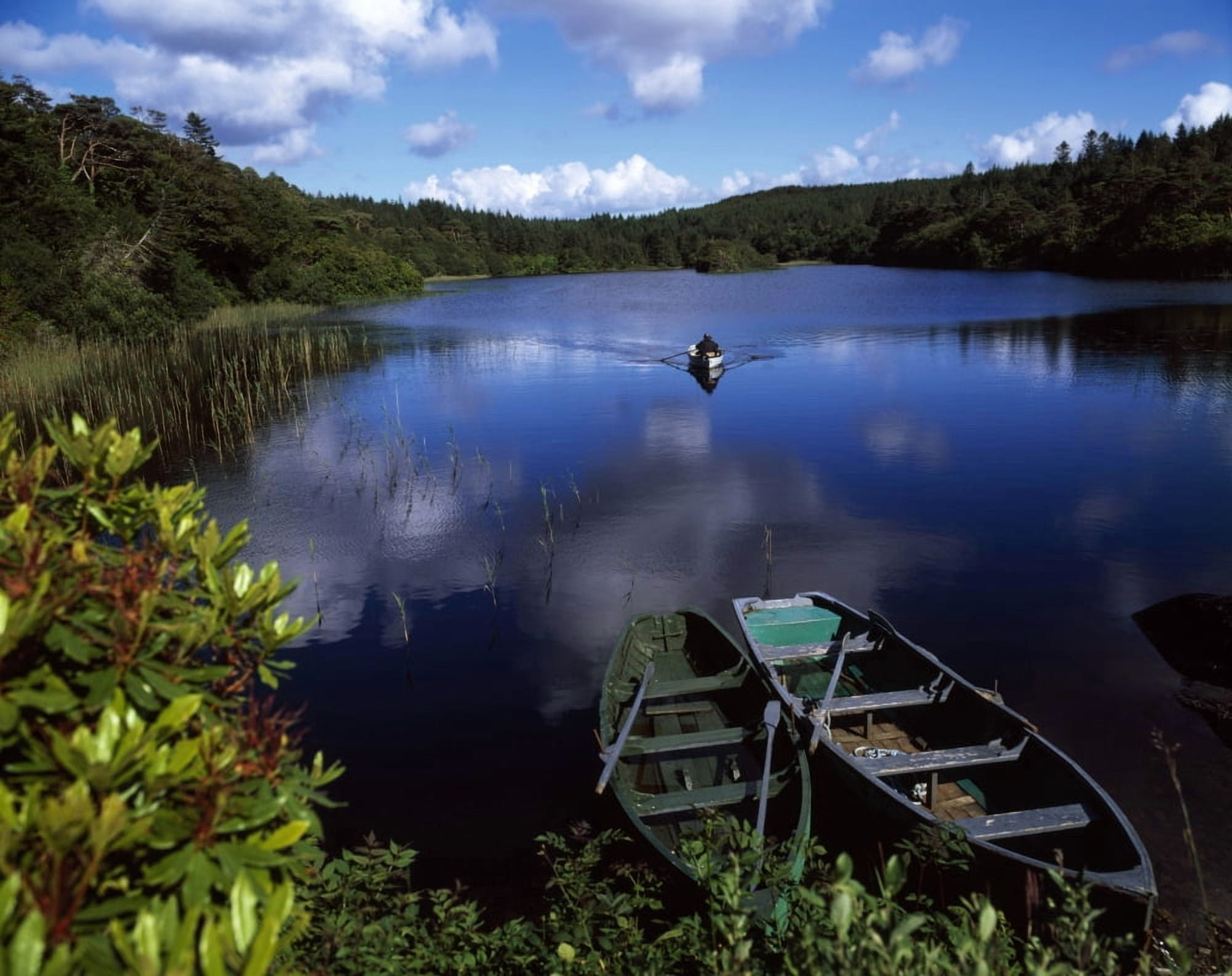 Salmon Fishing Ballinahinch Connemara Co Galway Ireland Canvas Art - The Irish Image Collection Design Pics (17 x 13)