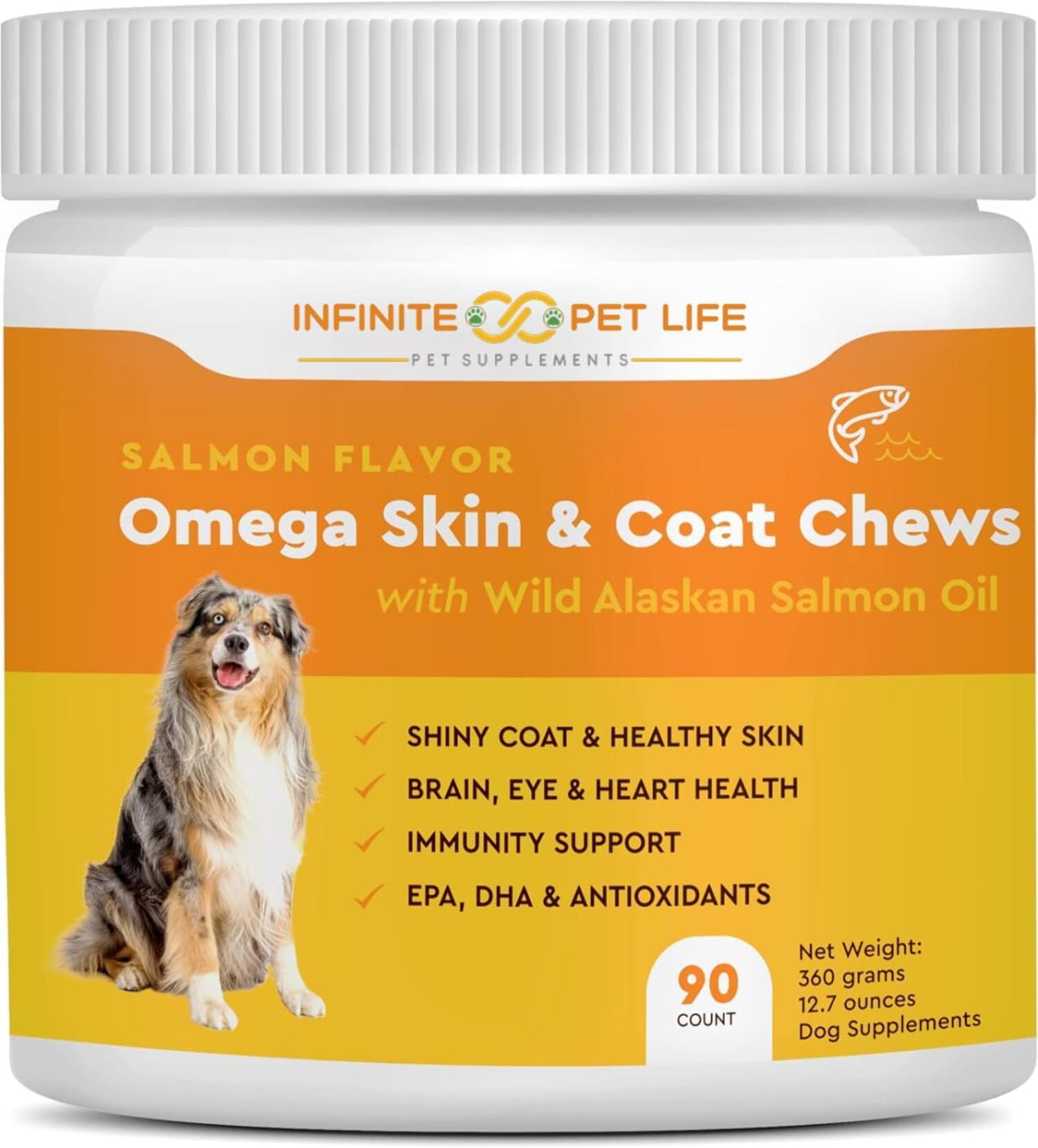 Salmon Flavor, Omega Skin & Coat Soft Chews with Wild Alaskan Salmon Oil