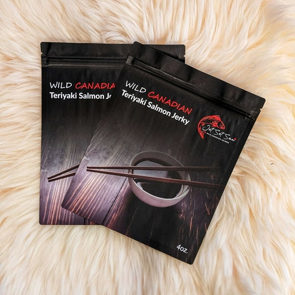 Salmon Jerky Made From Wild Canadian Smoked Salmon Teriyaki Flavored 2 Pack