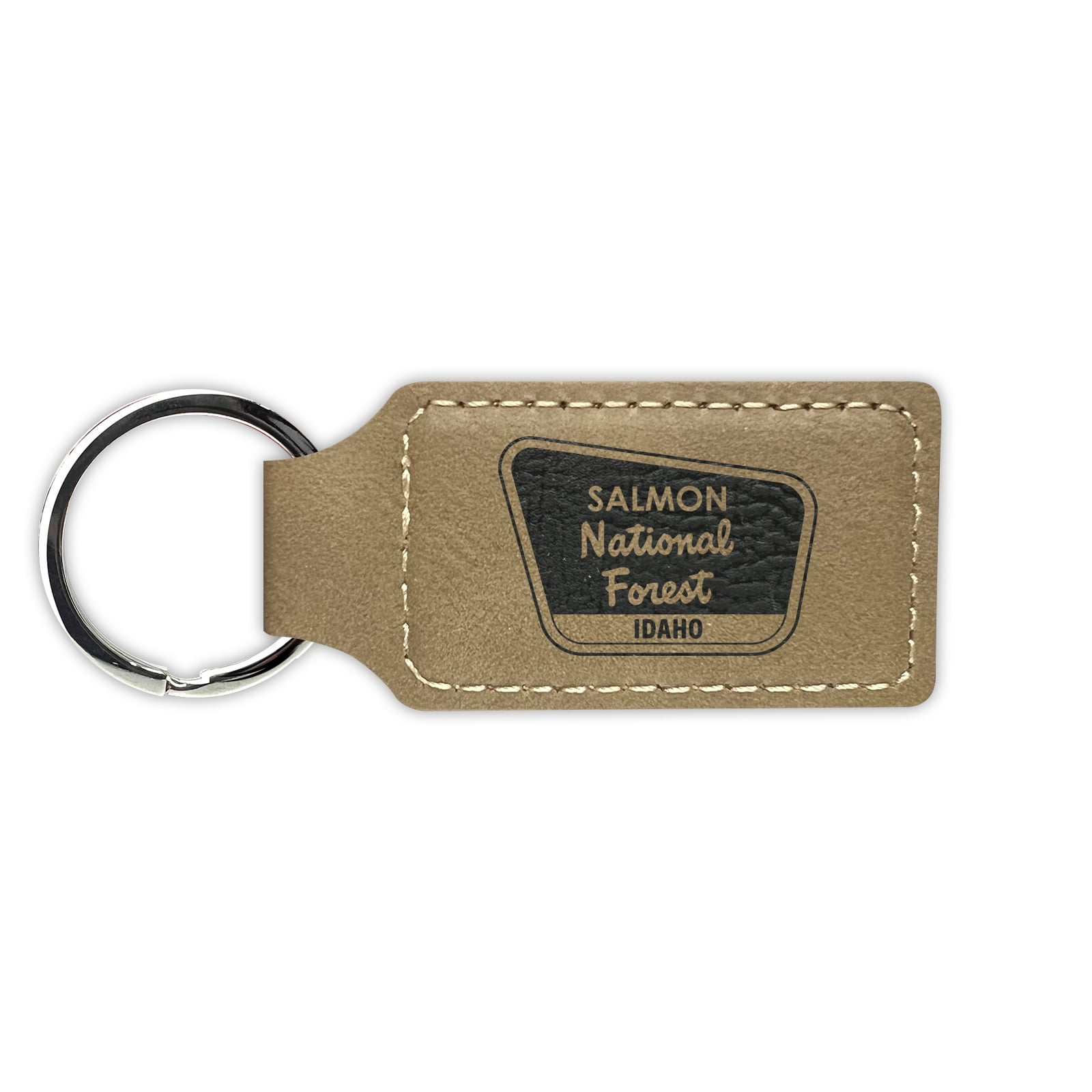 Salmon National Forest Keychain Leatherette Rectangle - Laser Engraved ...