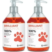 Brilliant Salmon Oil for Dogs and Cats, All-Natural Norwegian Fish Oil Omega 3 Supplements for Pets, 16.9 fl oz 2pk