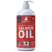 Salmon Oil for Dogs & Cats - Healthy Skin & Coat, Fish Oil, Omega 3 EPA DHA, Liquid Food Supplement for Pets, All Natural, Supports Joint & Bone Health, Natural Allergy, 32 oz