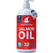 Salmon Oil for Dogs & Cats - Healthy Skin & Coat, Soft Shiny Glossy Coat, Fish Oil Omega 3 EPA DHA, Immune System & Heart Function Support, Normal Shedding, Liquid Supplement for Pets, 32 oz