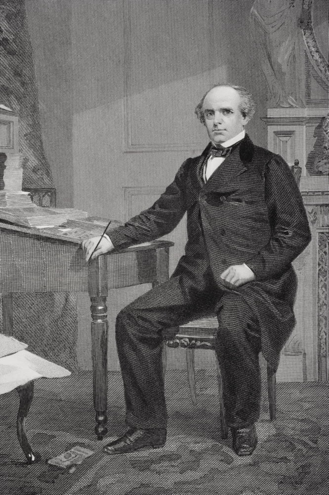 Salmon Portland Chase 1808 To 1873 American Lawyer Politician Antislavery Leader From Painting By Alonzo Chappel Canvas Art - Ken Welsh Design Pics (22 x 34)