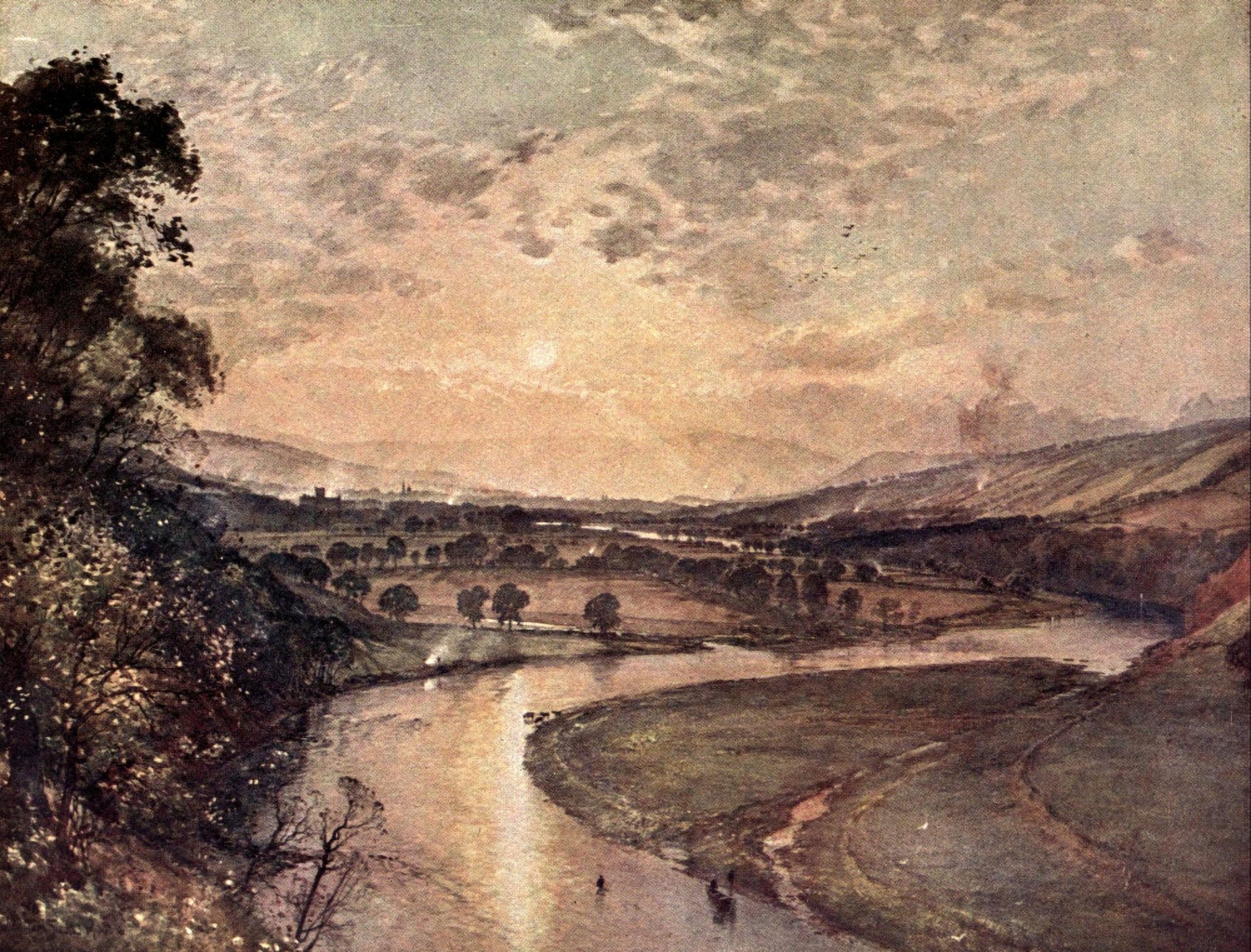 Salmon Rivers & Lochs of Scotland 1909 Tweed looking towards Melrose Canvas Art - Thomas Scott (18 x 24)