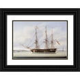 thumbnail image 1 of Salmon, Robert 24x18 Black Ornate Wood Framed with Double Matting Museum Art Print Titled - Sloop on The Mersey, 1 of 4