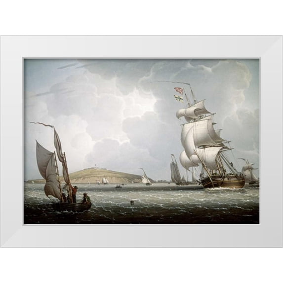 Salmon, Robert 24x18 White Modern Wood Framed Museum Art Print Titled - Boston Harbor