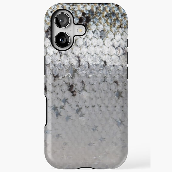 Salmon Scale Pattern Fishing Inspired Tough Phone Case with iPhone 11 to 17 Pro Max