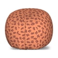 thumbnail image 1 of Salmon Storage Toy Bag Chair, Pieces of Fish Meat Delicious Pop Design Illustration Print, Stuffed Animal Organizer Washable Bag, Large Size, Salmon Dark Peach, by Ambesonne, 1 of 3