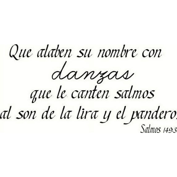 Salmos 149:3, Vinyl Wall Art, Que Alaben Su Nombre Con Danzas; Que Le Canten Salmos Al Son De La Lira Y El Pandero
