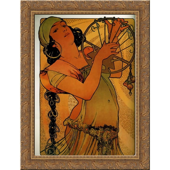 Salom? 20x24 Gold Ornate Wood Framed Canvas Art by Mucha, Alphonse Maria