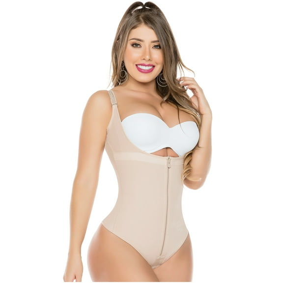 Salome 0351 Fajas Colombianas Reductoras Tummy Control Body Shaper for Women Beige XL
