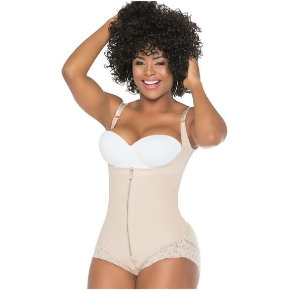 Salome 0413 Fajas Colombianas Reductoras Tummy Control Body Shaper for Women Beige 3XL