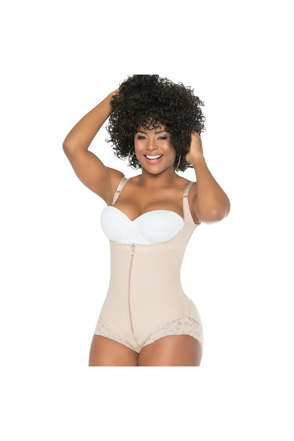Salome 0413 Fajas Colombianas Reductoras Tummy Control Body Shaper for Women Beige S