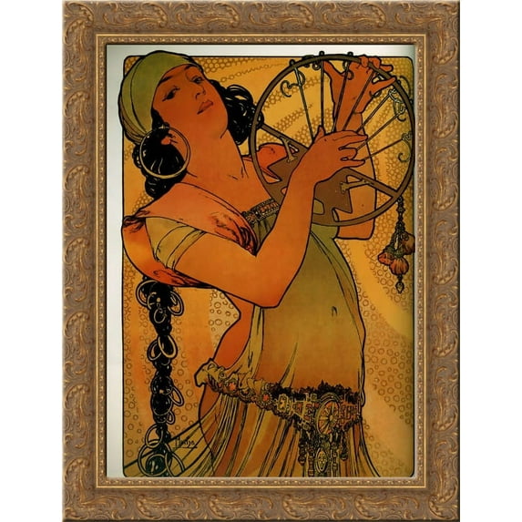 Salome 20x20 Gold Ornate Wood Framed Canvas Art by Mucha, Alphonse