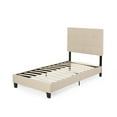 thumbnail image 1 of Salome Contemporary Upholstered Twin Bed Platform, Beige and Black, 1 of 10