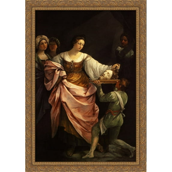Salome with the head of St. John Baptist 28x40 Large Gold Ornate Wood Framed Canvas Art by Guido Reni
