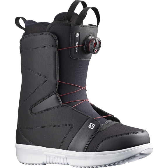Salomon Faction BOA Mens Snowboard Boots Black/Black/White 7 (25)