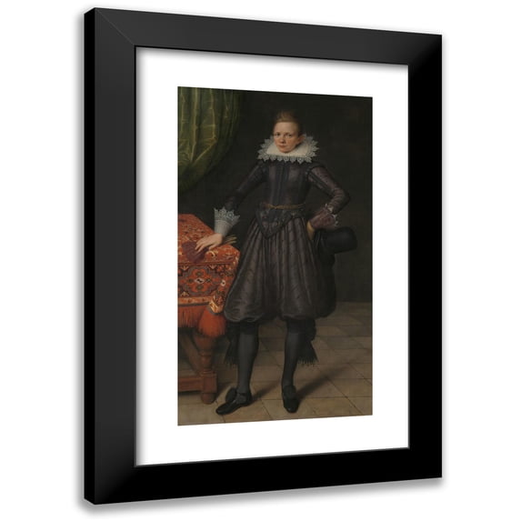 Salomon Mesdach 12x18 Black Modern Framed Museum Art Print Titled - Portrait of Peter Courten (1617)