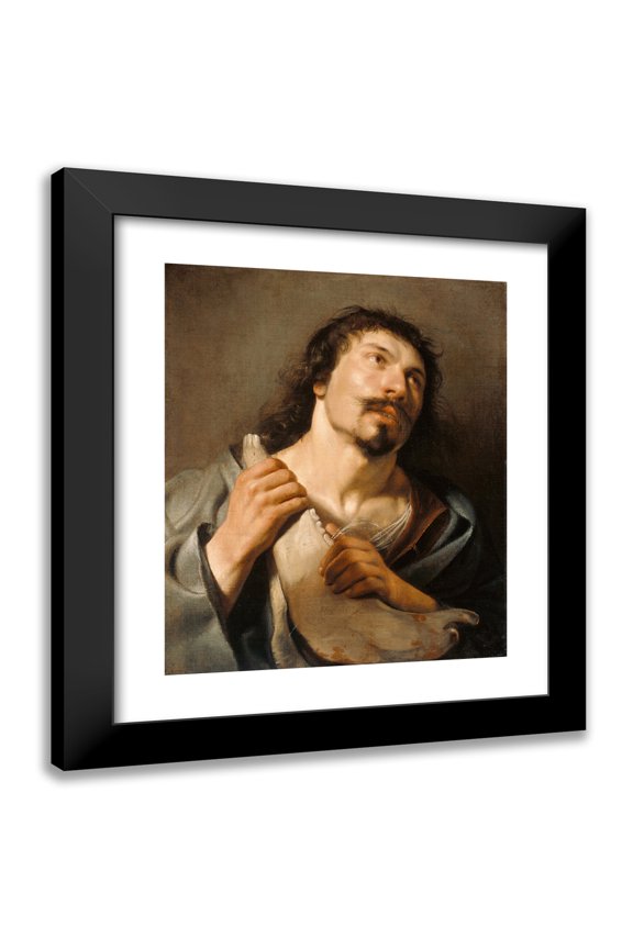 Salomon de Bray 12x14 Black Modern Framed Museum Art Print Titled - Samson with the Jawbone