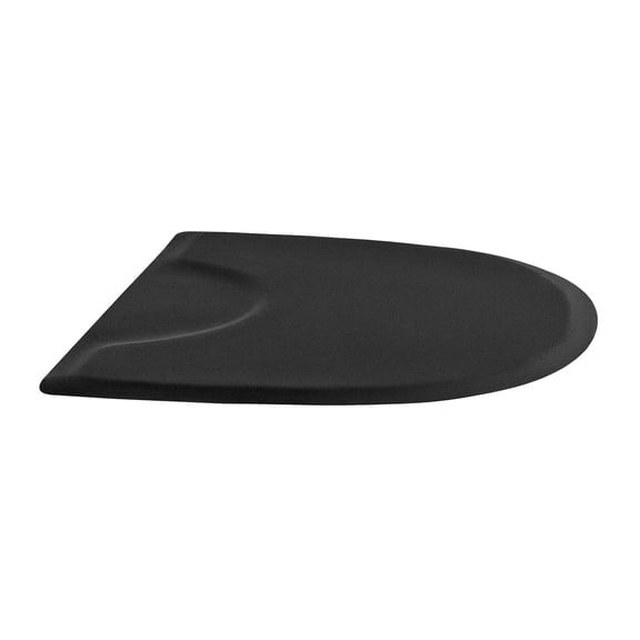 Salon Anti Fatigue Mat 3x4 Ft Half Circle Chair Floor Pad with Round Cutout, 1/2 Inch Thick PVC Surface Easy Clean Beveled Safety Edge