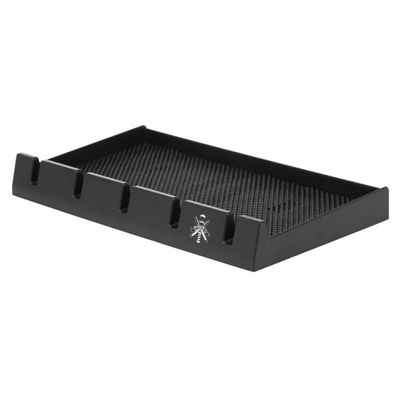 Salon Barber Tray Anti-slip Salon Clippers Organizer Razor Case with 5 Slots Professional Hair Trimmer Holder