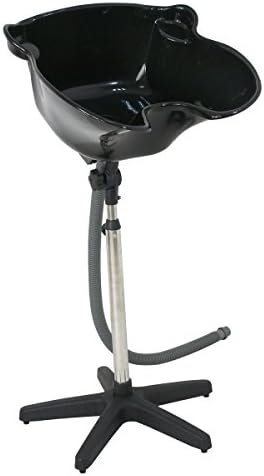 Salon Basin for washing hair drain portable deep bowl basin shampoo sink height adjustable black