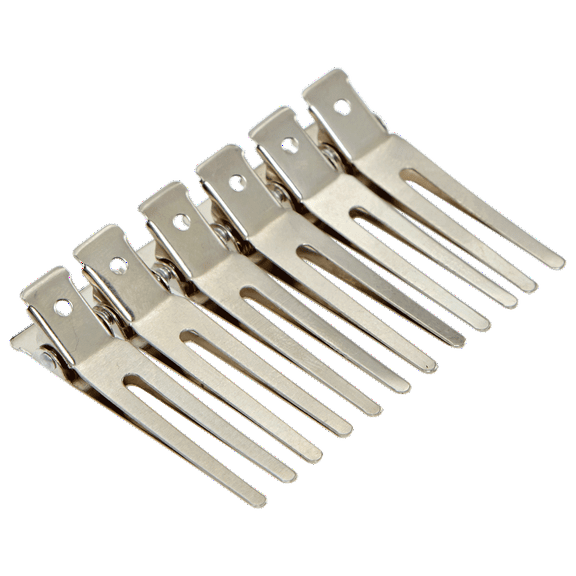 Salon Care Metal Double Prong Curl Clips