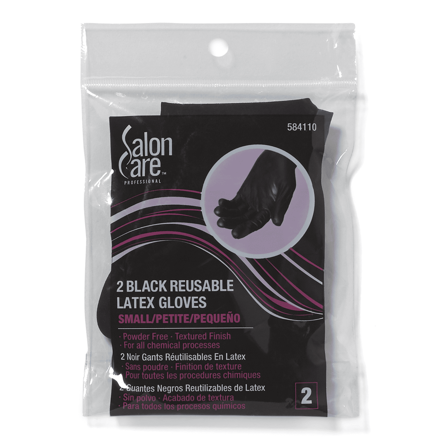 Salon care store black vinyl gloves